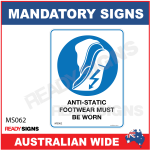 MANDATORY SIGN - MS062 - ANTI-STATIC FOOTWEAR MUST BE WORN 